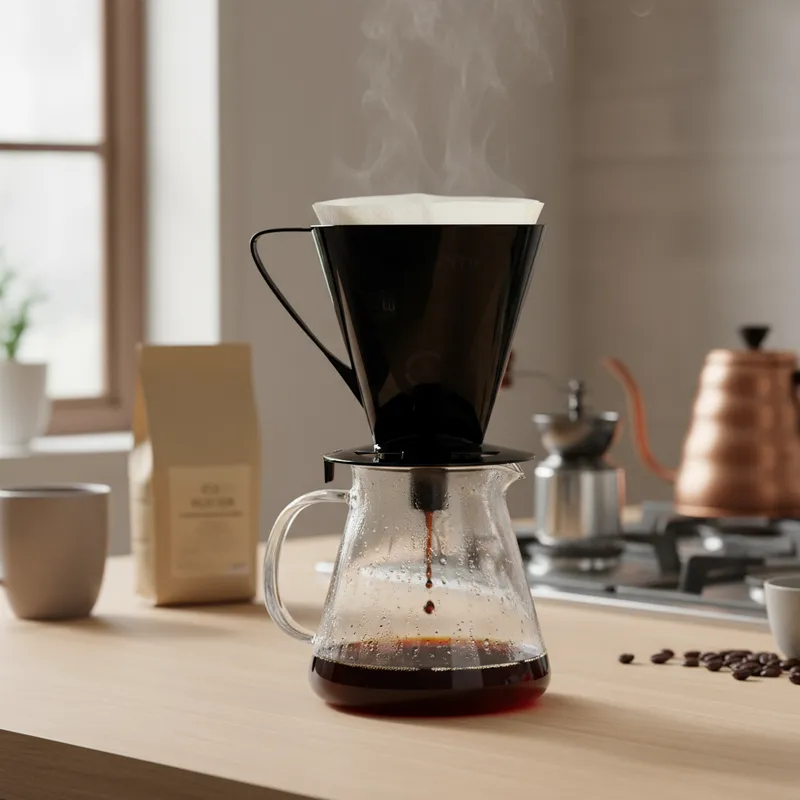 Suporte Para Coador De Café 102 e 103 Porta Filtro Com Funil P/ Garrafa azul, preto rosa e vermelho p/ cozinha escola