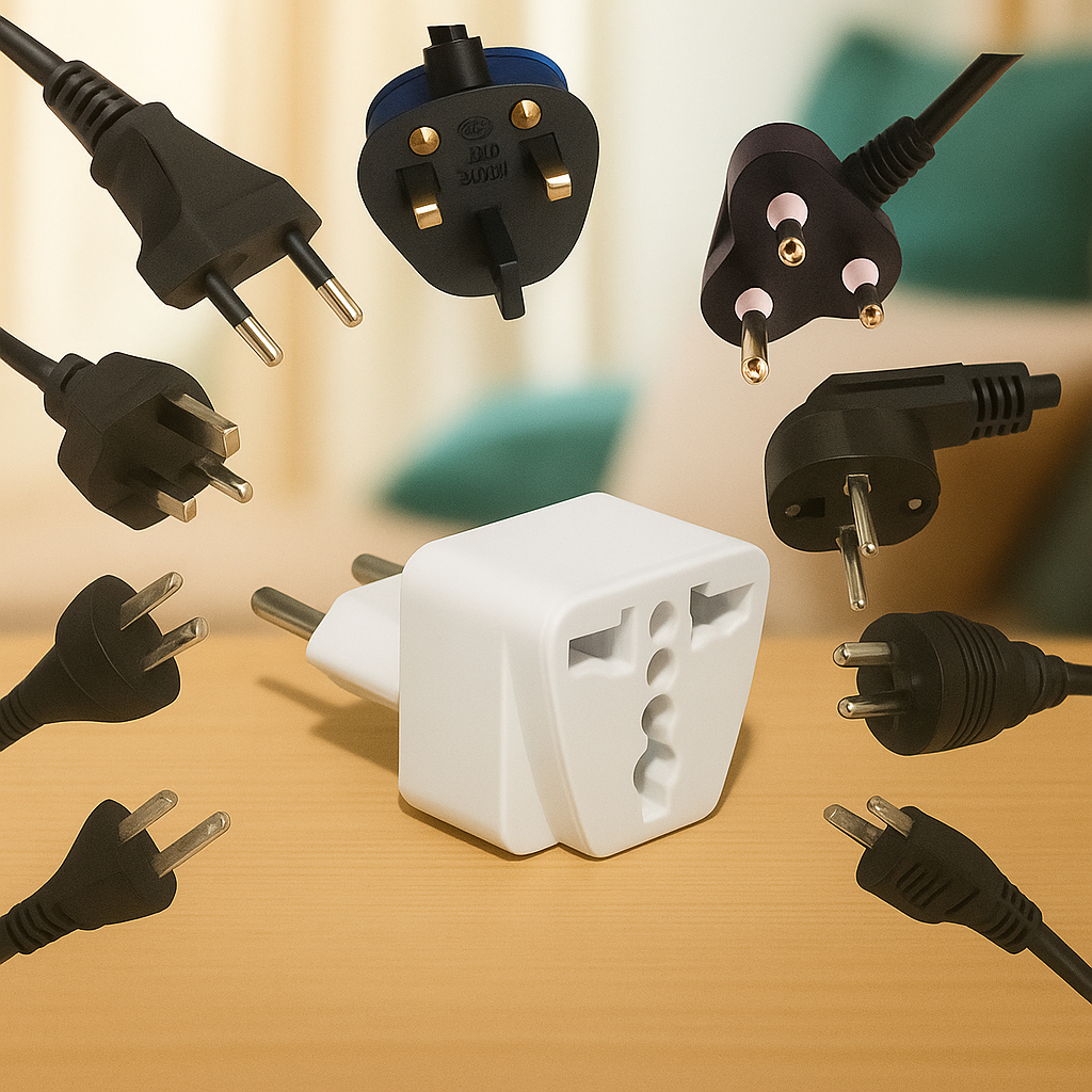 Imagem Tomada Adaptador Universal Padrão Europeu Uk Para Brasil 110V/220V