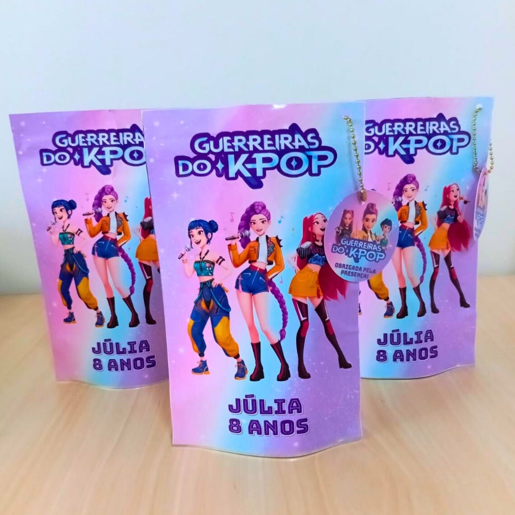 Saquinho Zip Lock Personalizado Tema Guerreiras do K-Pop 12x19 | Lembrancinha Festa Infantil em Oferta na Shopee