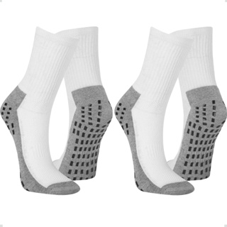Meias Esportivas 1 ou 2 Pares Antiderrapantes Masculino Cano Médio Confortáveis Treino Futebol em Oferta na Shopee
