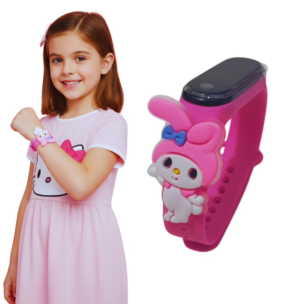 Relógio Digital Hello Kitty: Diversão e Pontualidade para as Pequenas! menina feminino presente