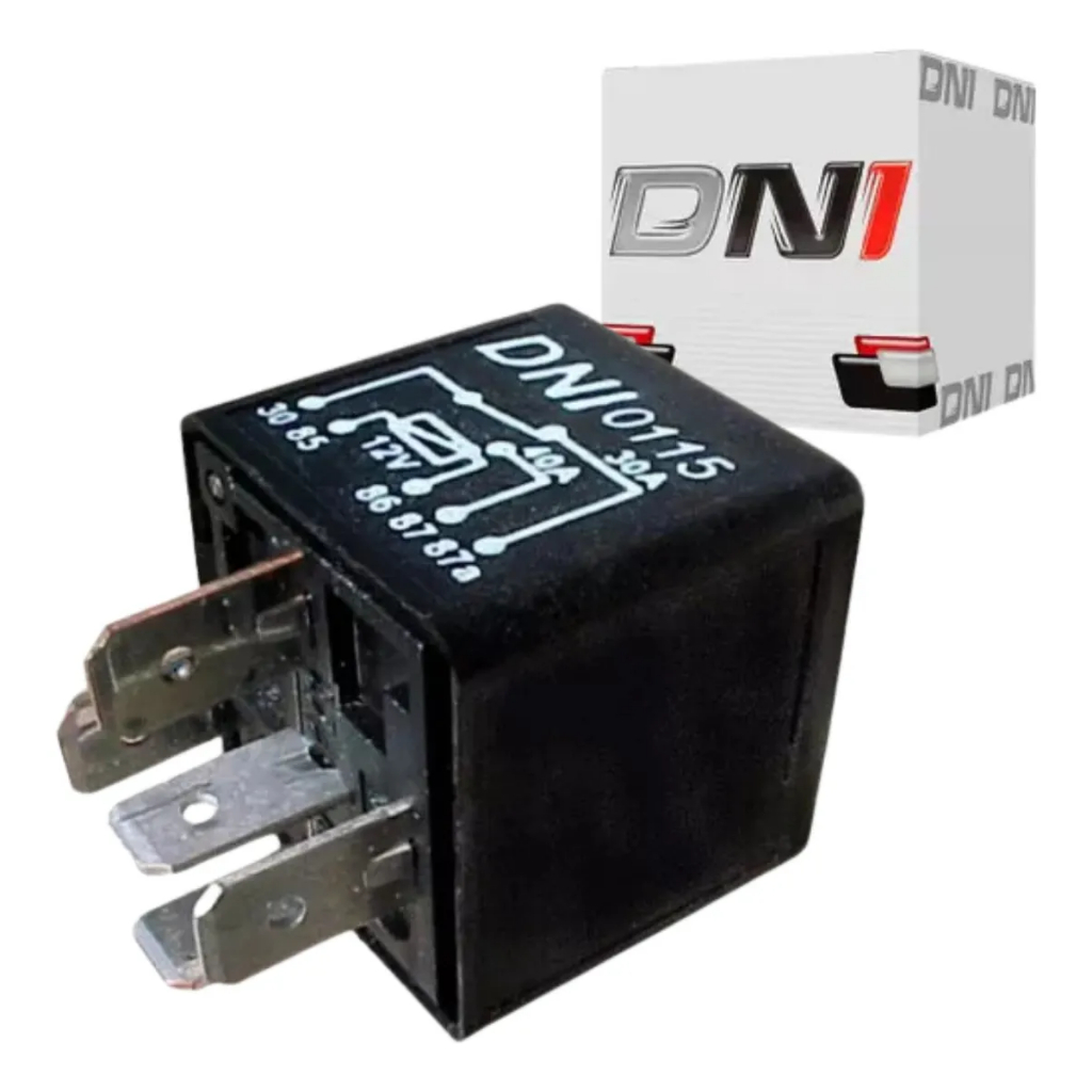 Relé Auxiliar Duplo Reversor 5 Terminais 12V 40/30A Fiat Ford Chevrolet Volkswagen DNI 0115