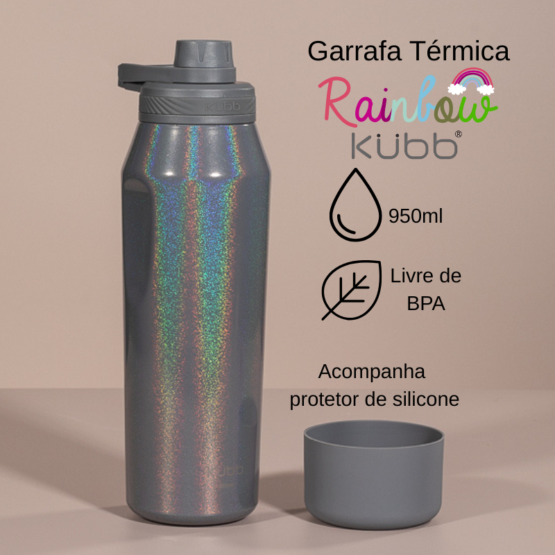 Garrafa Térmica 950ml Inox 304 | Brilho Perolado Premium | Mantém Gelado 24h e Quente 12h