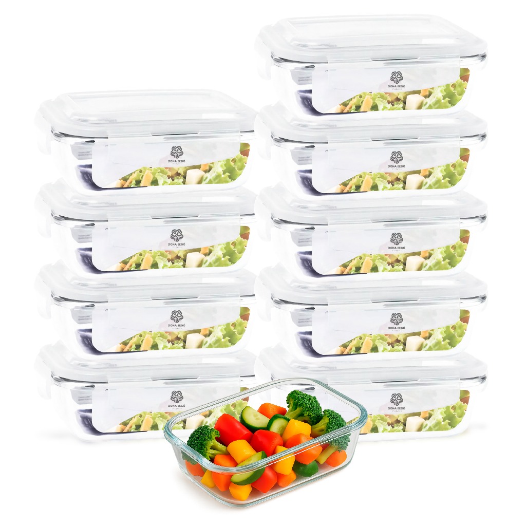 10 Pote de Vidro Com Tampa 640ml Potes Herméticos Porta Mantimentos Marmita de Vidro Pote De Vidro