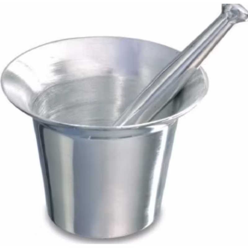 Pilão Grande De Alumínio Socador Tempero Condimentos Tamanho 7,5 X 8 0cm
