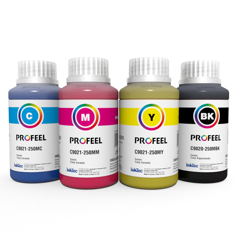 Tinta Inktec Profeel Kit 4x250ml Compatível Impressora Canon Mega Tank Série G
