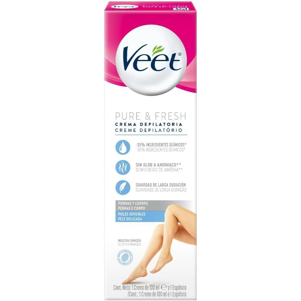 Creme Depilatório Veet Pure & Fresh Pele Sensível 100ml