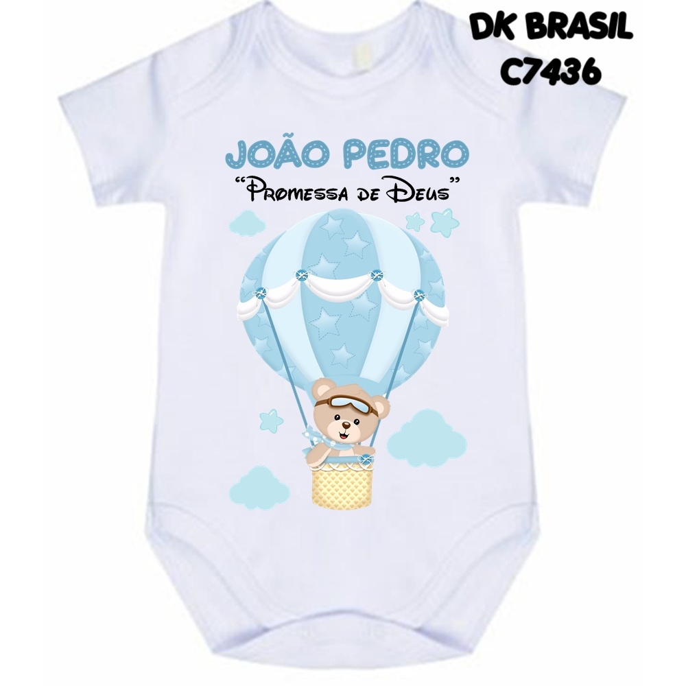 Body Ursinho Baloeiro com nome João Pedro