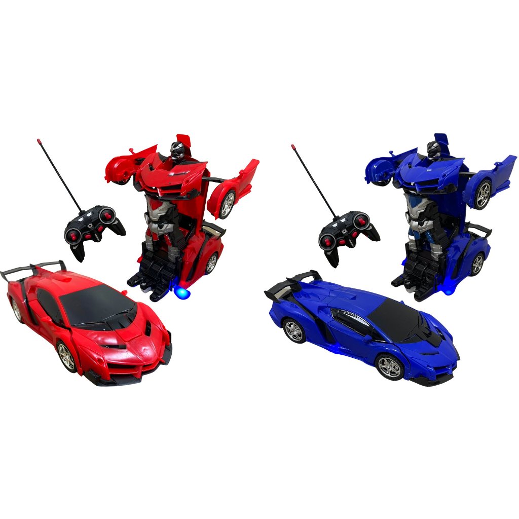 Carrinho de Controle Remoto 1:18 Vira Robô Importway Vermelho e Azul Infantil em Oferta na Shopee