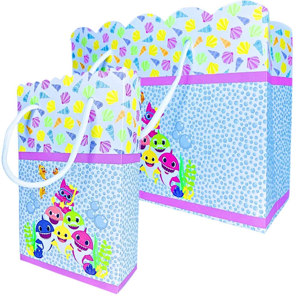 Sacolinha Personalizada Baby Shark Rosa Sacolinhas para Lembrancinha de Aniversário Menina Infantil Sacolas Bolsa