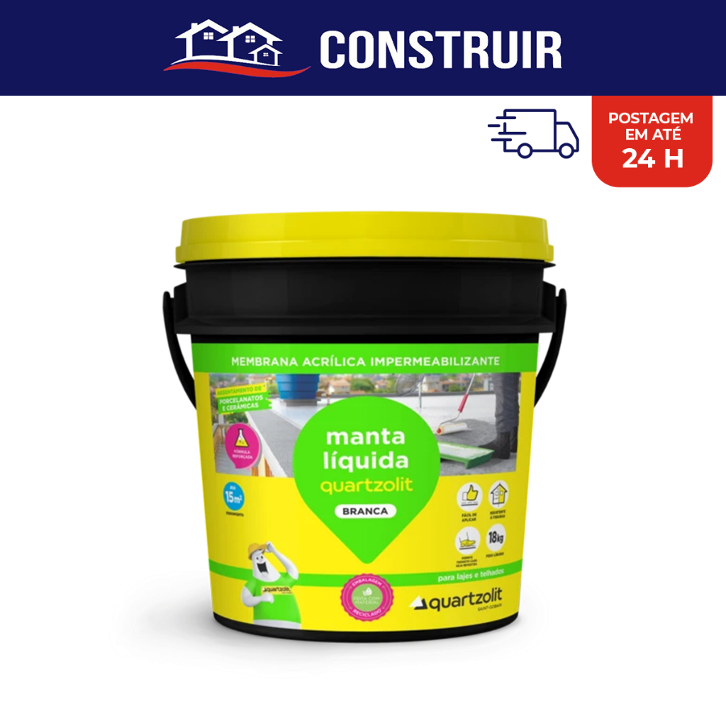 Manta Líquida Branca 18Kg Quartzolit Impermeabilizante Elástico Flexível