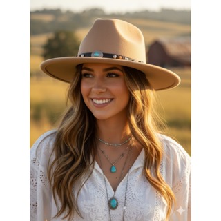 Chapéu Country Vaqueira Rodeio Sertanejo Cowgirl em Oferta na Shopee