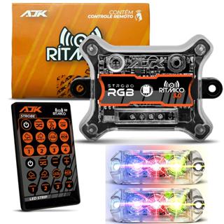 Kit Strobo AJK RGB Rítmico 3.0 + 4 Faróis 6W em Oferta na Shopee