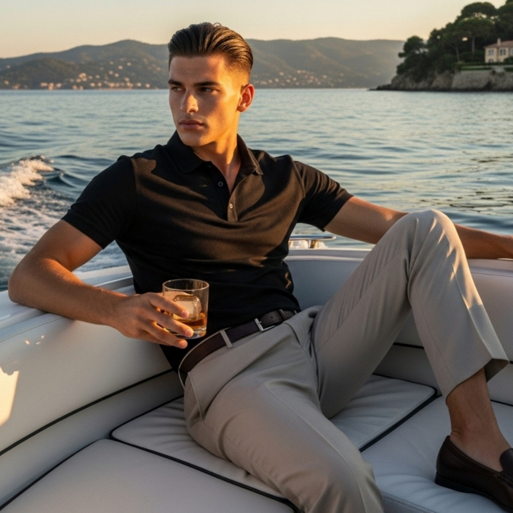 Camisa De Seda Para Homens De Negócios Leve Manga Curta Casual POLO Sem Costura