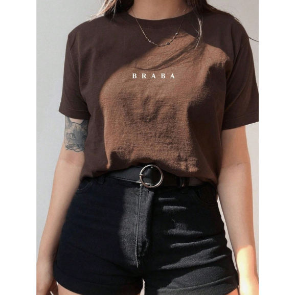 Camiseta Feminina e Infantil 100% Algodão Estampada Braba Tendência T-Shirt Camisa Unissex Country