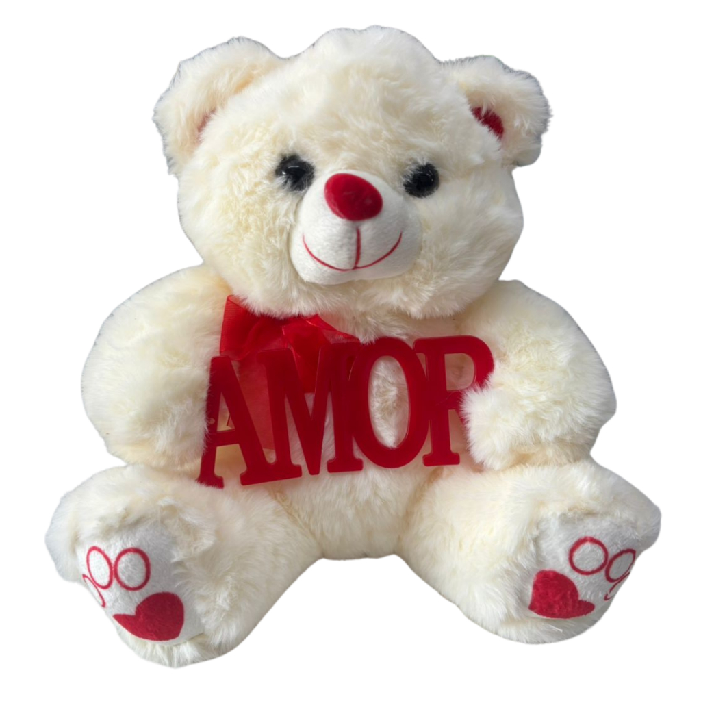 Ursinho de Pelúcia + Letreiro Amor Presente Perfeito Decoração Páscoa Amor Namorados Branco em Oferta na Shopee