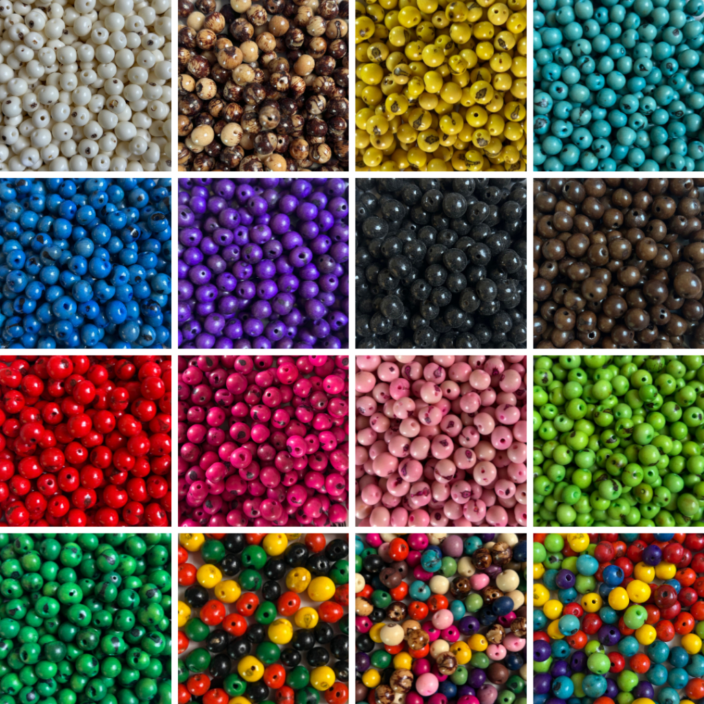 Semente de Açaí Natural Várias Cores 8mm 200/100/50 unidades com Furo Passante para Bijuterias em Oferta na Shopee