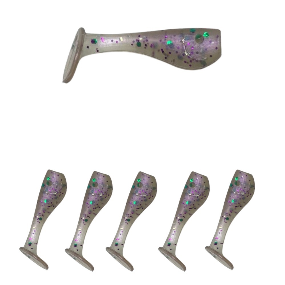 10 Iscas Micro Shad Girino 3cm Heckmann Ul - Cor Galáxia