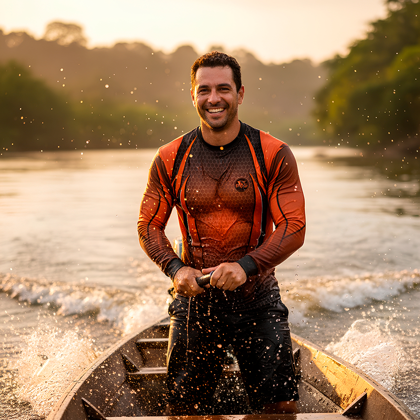Camisa de Pesca com bandana Gola com Zíper PQS I REF 06