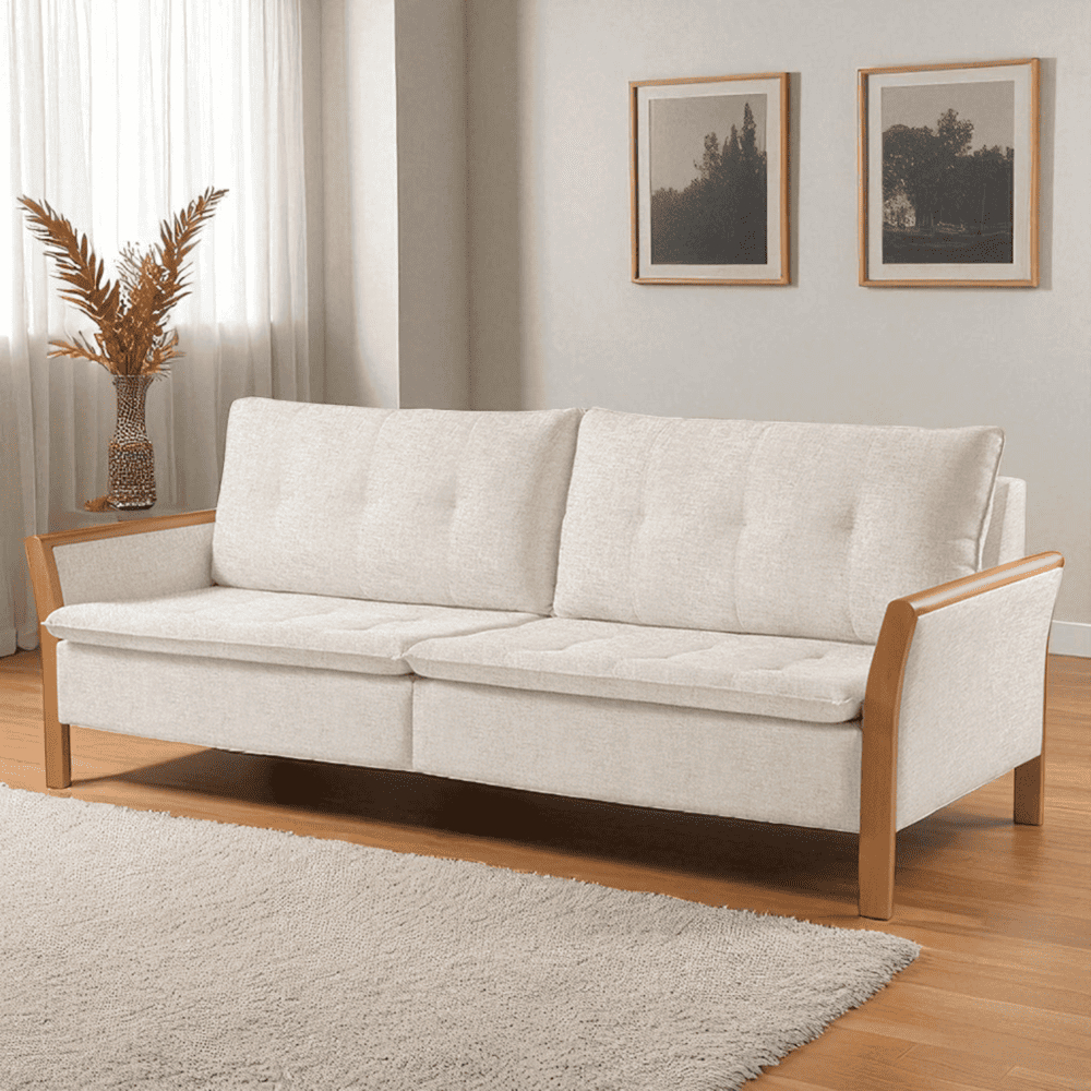 Sofá Matteo 2,80m 4/5 Lugares Madeira Maciça Castellar Móbile em Oferta na Shopee