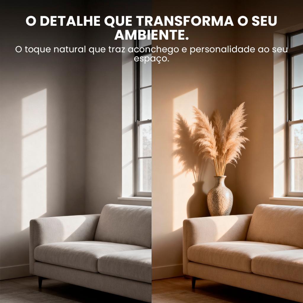 Kit Capim dos Pampas Grande 1,20m Vaso Decoração Casa Arranjo Flores Desidratadas Planta Natural — imagem 2 de 2
