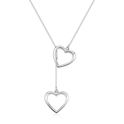 Colar de prata 925 gravatinha coração colar feminino