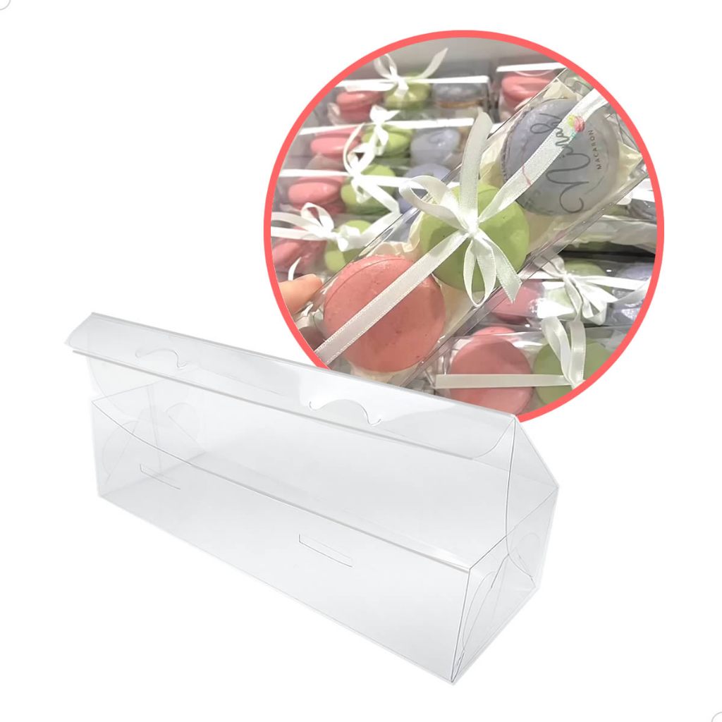 Caixa de Acetato PX-239 (15X5X3,5 cm) (25un) Caixa para 3 Macaron Embalagem de Plástico Transparente em Oferta na Shopee