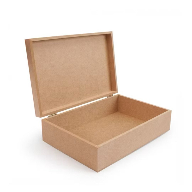 Caixa em mdf cru 6mm 35x25x10 e 1 bandeja de mdf cru 6mm 30x20x5 kit com 2 unidades ótimo acabamento