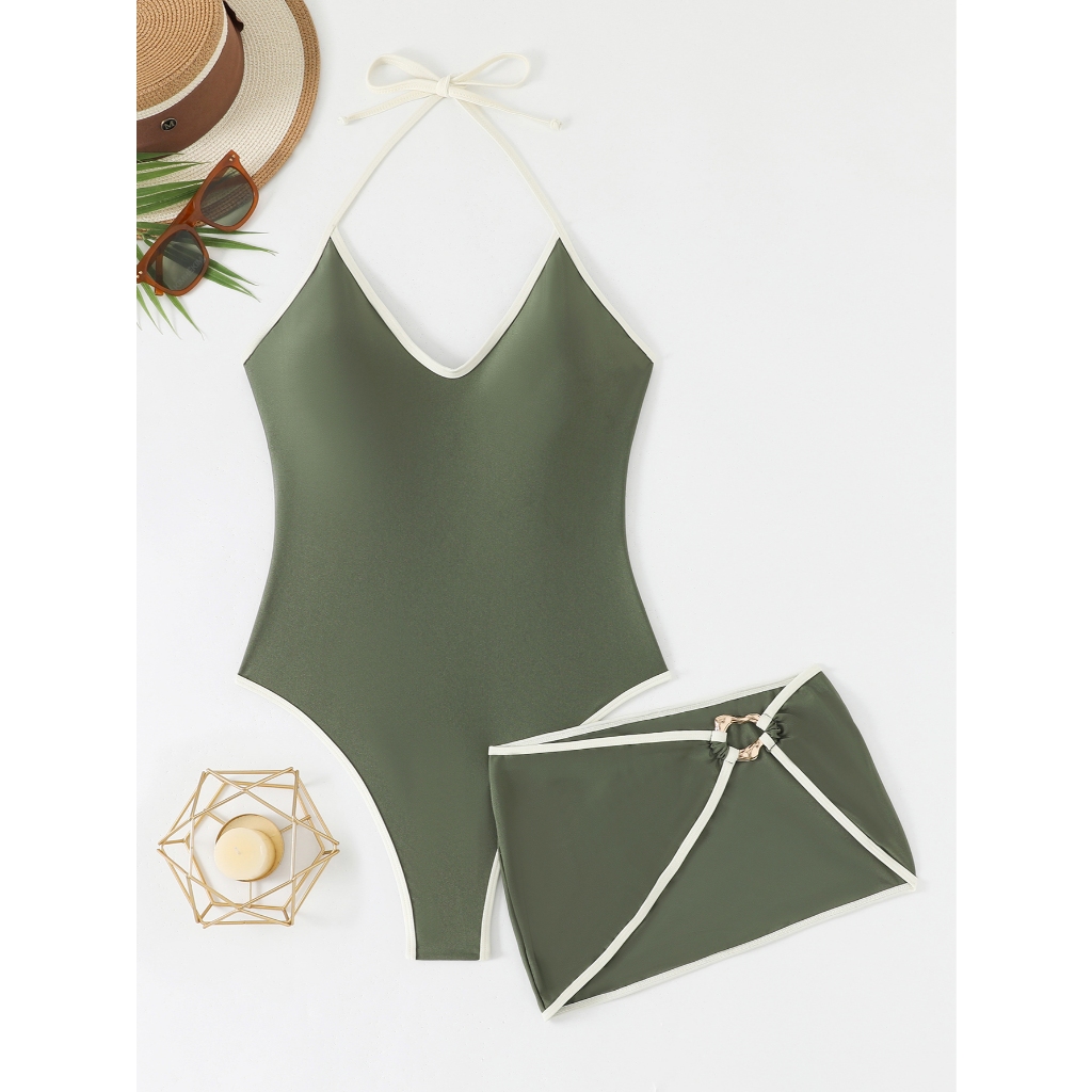 RWX VEST Maiô Feminino com Saída de Praia Envolvente e Detalhe em Argola 2025 XX554