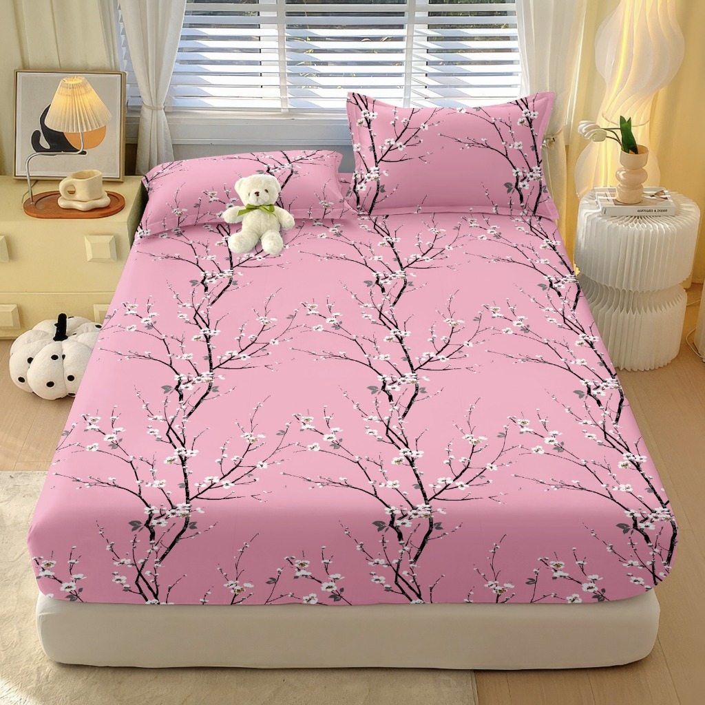 Jogo de Lençol com Elástico Estampado  400 Fios Para Cama Solteiro Casal Queen Micropercal Estampado em Oferta na Shopee