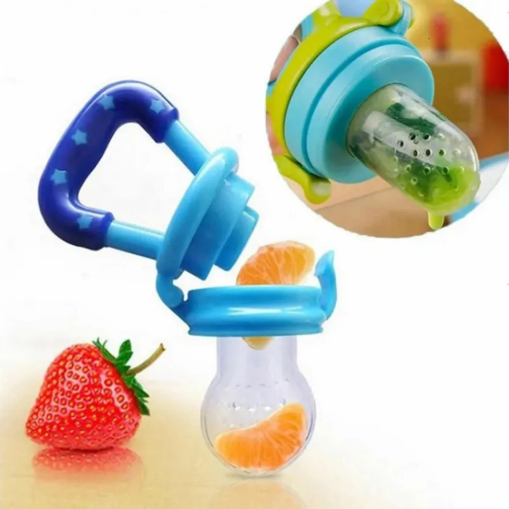 Chupeta Alimentadora Bebe Experimentar Frutas Com Tampa Higiênica E Bico De Mamadeira Macio