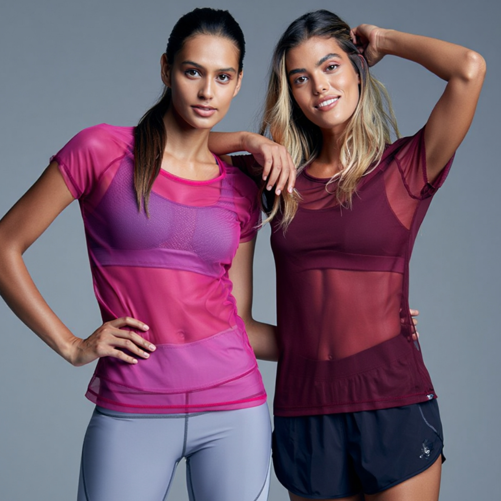 Kit 2 Blusa Tule Transparente Versátil Moda Feminina Despojada Respirável Treino Academia Leve em Oferta na Shopee