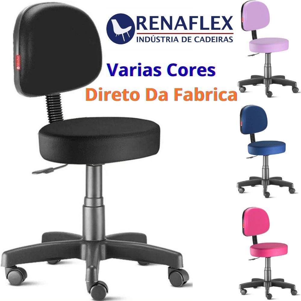 Cadeira Mocho Nice Odontologico Tatuador Maca Estetica Com Encosto varias cores em Oferta na Shopee
