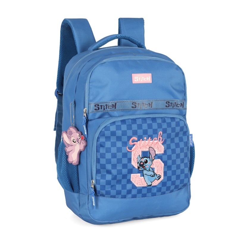 Mochila Stitch Azul Xadrez – Luxcel Oficial Disney