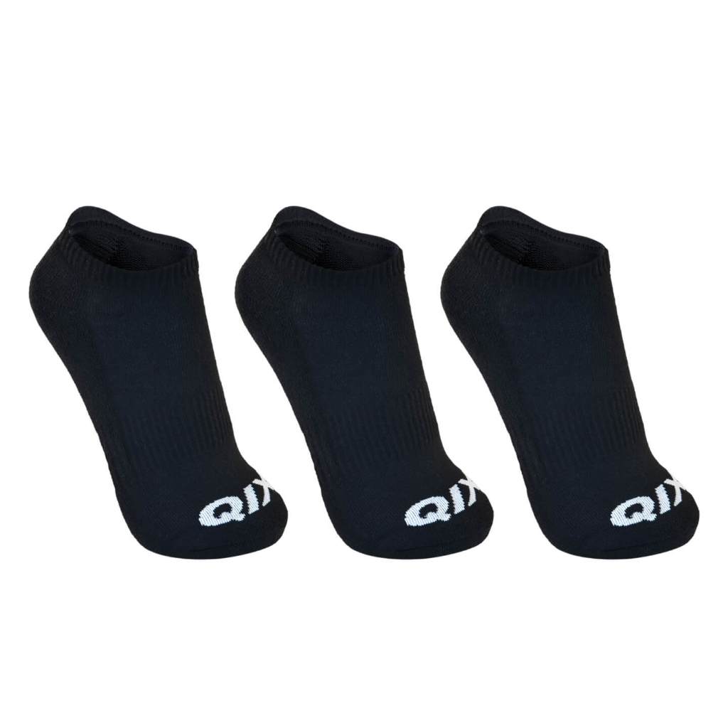 Kit com 3 Meias Cano Invisível QIX Internacional Original 100% Algodão Curta Branca Preta Cinza — imagem 2 de 2