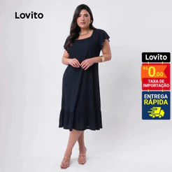 Lovito Vestido Feminino Plus Size Estampa Mini Póa DRB499BRL529