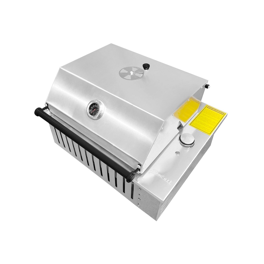 Imagem Churrasqueira gourmet com tampa a gás inox