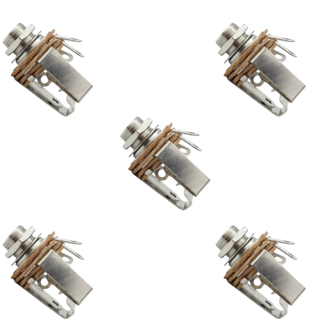 Kit Com 05 Jack Conector P10 Estéreo Circuito Fechado Para Amplificadores Mesas de Som