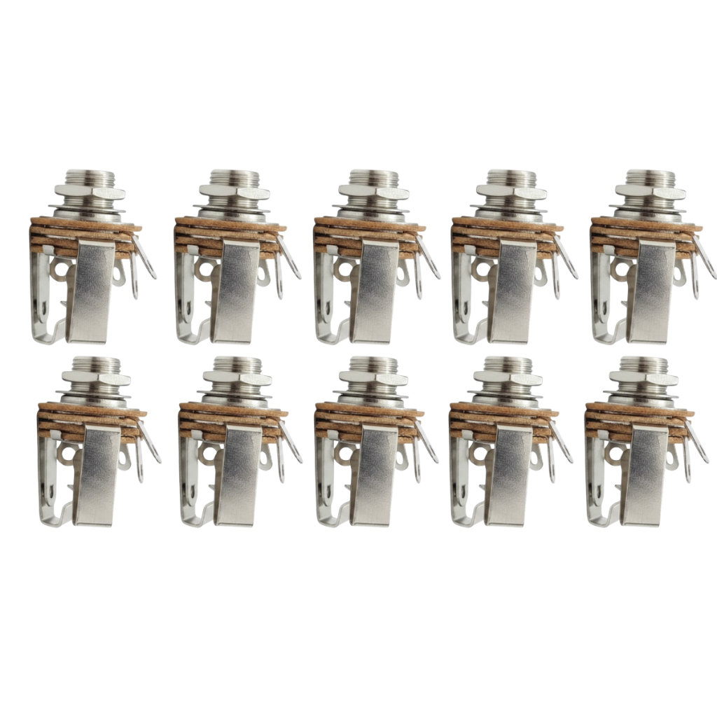 Kit Com 10 Jacks Conectores P10 Estéreo Circuito Fechado Para Amplificadores Mesas de Som
