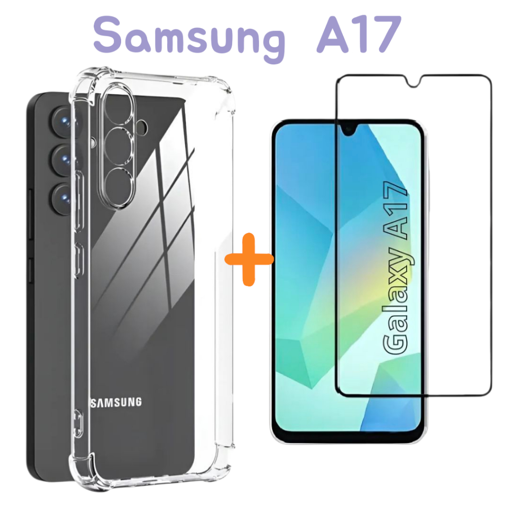Capa transparente + película 3D Samsung A17 capinha anti impacto SM-A176B