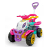 Quadriciclo Rosa Infantil C/ Pedal E Empurrador Menina Maral