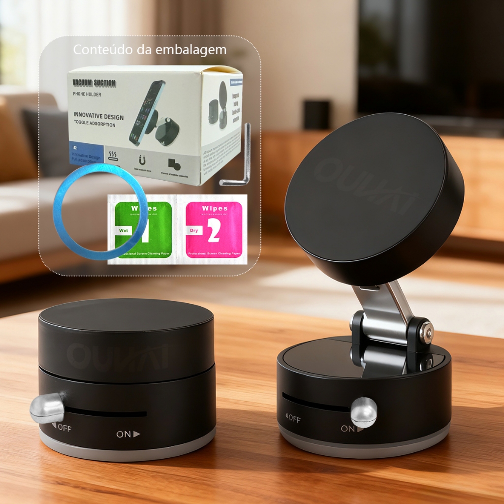 Suporte Magnético De Telefone Para Carro Com Sucção A Vácuo 360 ° Preguiçoso Dobrável Giratório em Oferta na Shopee