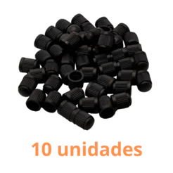 Tampa Válvula Bico Pneu Preto Carro Moto Plástico 10 Pçs
