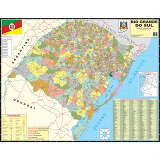 Mapa Estado Rio Grande Do Sul - 120 cm X 90 cm Gigante - Atualizado 2026 em Oferta na Shopee