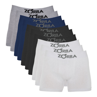 Kit 10 Cuecas Zorba Boxer Algodão Sem Costura 781 em Oferta na Shopee