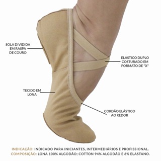 SAPATILHA MEIA PONTA FLEXY DANCIN LONA STRETCH em Oferta na Shopee