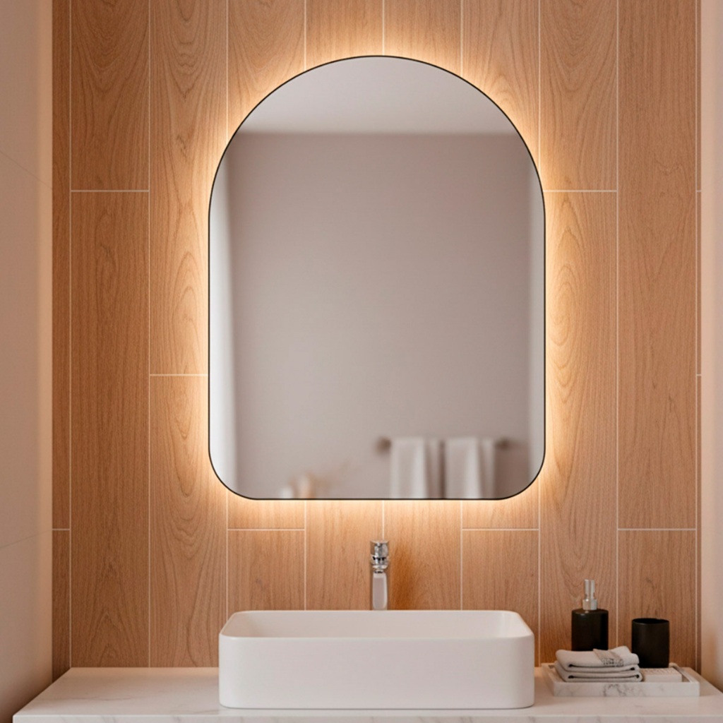 Espelho Orgânico de Parede com Led Capela 44x64 Espelho Decorativo Para Sala Quarto Banheiro em Oferta na Shopee