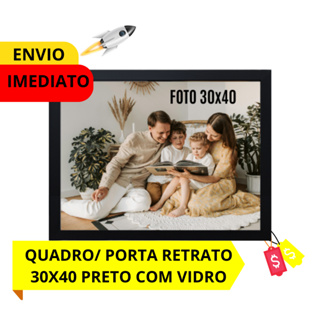 QUADRO/ PORTA RETRATO 30X40 PRETO LISO PARA DECORACÃO COM VIDRO E HDF P/ SALA, QUARTO OU ESCRITÓRIO em Oferta na Shopee