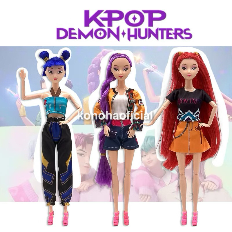 Boneca K-Pop Demon Hunters Rumi Mira Zoey 30cm Figura de Ação Articulada Princesa Anime Brinquedo Colecionável