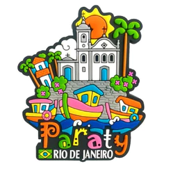 Ímã de Geladeira Paraty RJ Borracha Cidade Histórica Igreja Souvenir Lembrança Viagem
